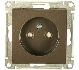 Механизм розетки Schneider Electric 1-м СП ATLAS DESIGN без заземления, защитные шторки, 16А, мокко 1240374 