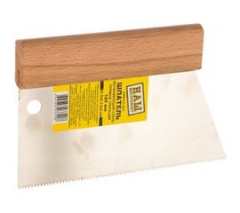 Шпатель нержавеющая сталь прямая трапеция НАШ ИНСТРУМЕНТ 180 мм S3 зуб 2,5х2мм/Р/ 020614-003 