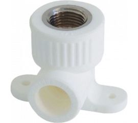 Комбинированный угольник VALFEX PP-R белый, 20х1/2 дюйма ВР, с креплением 10120020 127-0583 