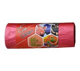 Мешки Ecoclean (60 л, 20 шт., ПНД, красный, 10 мкм, 58х68 см) Концепция Быта 3811 