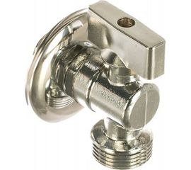 Шаровый усиленный угловой кран для подключения стационарных приборов с отраж 1/2"х3/4" н/н хром 261 MPF MP-У ИС.080437 