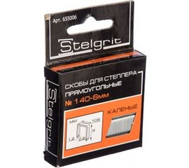 Cкоба каленая (1000 шт; 6x1.2 мм; Тип 140) для мебельного степлера Stelgrit 655006 