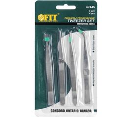 Набор нержавеющих пинцетов 4 шт. FIT 67445 