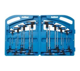 Набор Т-образных и 6-гранных ключей TORX ROCKFORCE с шаром,16 предметов, в кейсе RF-5166B 