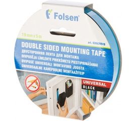 Универсальная лента для монтажа Folsen 19ммх5мx1,1мм чёрная вспененный РЕ 030820519 