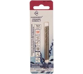 Сверло по металлу Power-Cobalt (2 шт; 3.2х65 мм; Р6М5К5) Hagwert 568032 