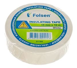 Изоляционная лента Folsen 15ммx10м белая 011505 