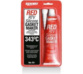 Силиконовый высокотемпературный герметик RUNWAY RW8500 красный, 85 г 54977 