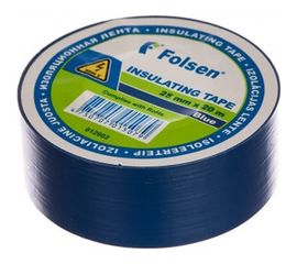 Изоляционная лента FOLSEN 25мм x 20м, синяя 012602 