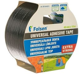 Универсальная тканевая влагоустойчивая лента Folsen 48ммx10м чёрная 240мк 051044810 