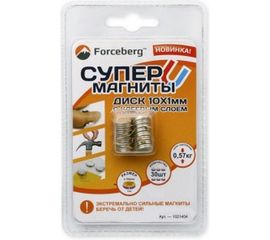 Неодимовый магнит - диск 10х1мм с клеевым слоем Forceberg 9-1212200-030 