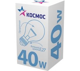 Прозрачная лампа накаливания КОСМОС Стандарт А55 ПР 40W E27 LKsmSt55CL40E27v2 