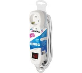 Удлинитель Космос 3м, 3гн. земля, выключ. ПВС 1мм2 YKsm3m-3g-Z-V/K/ 