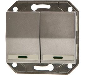 Двухклавишный выключатель с индикатором СВЕТОЗАР ЭФФЕКТ, SV-54435-SM 