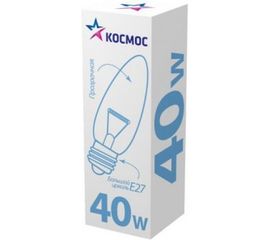 Прозрачная лампа накаливания КОСМОС СВ ПР 40Вт E27 LKsmSCnCL40E27v2 