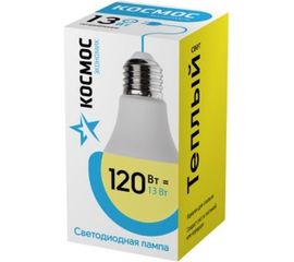 Светодиодная лампа LED A60 13Вт 220В E27 3000К КОСМОС Экономик LkecLED13wA60E2730 452437 