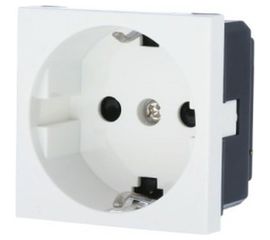 Розетка Экопласт с заземляющим контактом, со шторками, белый LK45 851104-1 