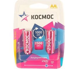 Аккумуляторные батарейки, R6 NI-MN BP-2 КОСМОС KOCR6NIMH2500MAH2BL 