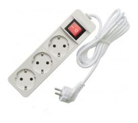 Бытовой удлинитель СОЮЗ ТМ, 2200Вт, с/з, выкл, 3гн., ПВС, 1.5м 481S-7301 