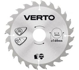 Диск отрезной по дереву (160x30 мм; 24 зуба) VERTO 61H118 