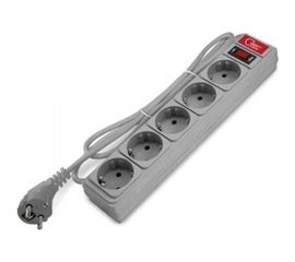 Сетевой фильтр СОЮЗ ПВС 3*0,75, серый, 1,8м 1341 