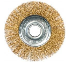 Щетка для УШМ, 125 мм, посадка 22.2 мм, плоская, латунированная витая проволока MATRIX 74656 