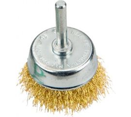 Щетка проволочная чашечная (75 мм; хвостовик 6 мм; сталь латунированная волнистая) VERTO 62H331 
