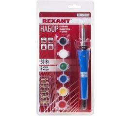 Набор: паяльник-выжигатель, 6 насадок + краски 220В 30Вт REXANT 12-0186 
