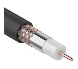 Кабель RG-6U+CU, 64%, 75 Ом, 100м, черный REXANT OUTDOOR 01-2222 