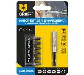 Набор бит с магнитным держателем 7 предметов GRAFF 4603 