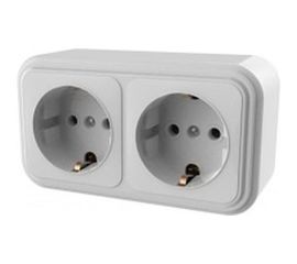 Розетка duwi о/п с з/к 2-местная серия Palazzo, слоновая кость 26411 8 