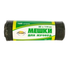 Пакеты для мусора ПВД чёрные (160 л, 30 мкм) AVIORA 106-065 