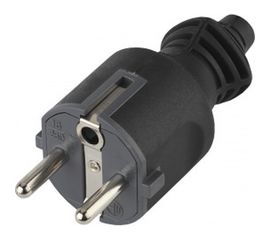 Вилка ЭРА V4B c/з 16A прямой ввод черная Б0019189 