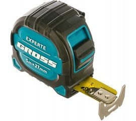 Рулетка GROSS Experte, 5 м x 27 мм, двухкомпонентный корпус, магнит, двухсторонняя разметка, нейлон 32575 