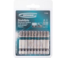 Набор бит (сталь S2; PZ 3х50 мм; 10 шт.) GROSS 11346 