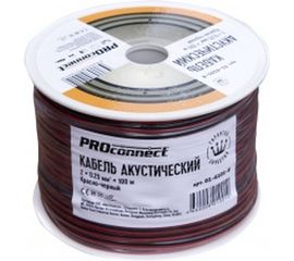 Акустический кабель 2х0.25 кв.мм, красно-черный, 100м PROCONNECT 01-6101-6 