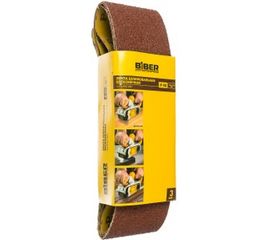 Лента бесконечная (3 шт; 75х533 мм; P40) для ленточных шлифовальных машин Biber 70341 тов-157921 