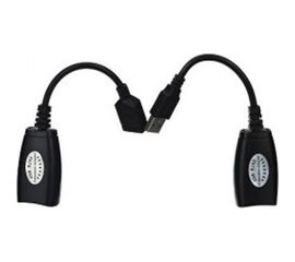 Адаптер-удлинитель VCOM USB-AM/AF - RJ45, по витой паре, до 45m CU824 
