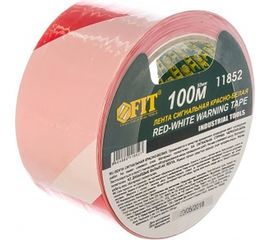 Сигнальная лента FIT IT красно-белая 50*100м 11852 
