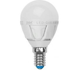 Светодиодная диммируемая лампа Uniel LED-G45-6W/WW/E14/FR/DIM PLP01WH UL-00000694 