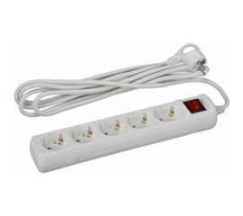 Удлинитель ЭРА U-5es-3m Россия с заземлением, 3x1мм2, 16A, ПВС, с выкл, 5гн, 3м Б0028382 