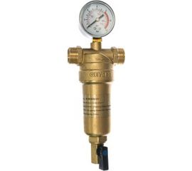 Фильтр 1/2, для горячей воды, с манометром, d53 Гейзер Бастион 7508165201 32677 