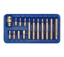 Набор бит НЕХ (15 шт, Н4-Н12) в пластмассовом боксе VOREL 66720 