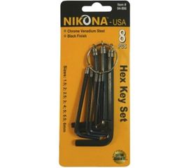 Набор шестигранных ключей NIKONA на кольце, 9 шт, 1.5-6мм 04-986 