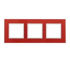 Рамка ЭРА 14-5103-23 на 3 поста, стекло, Elegance, красный+белый Б0034514 