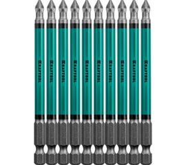 Биты профессиональные (PZ2, 100 мм, 10 шт.) Kraftool 26124-2-100-10 