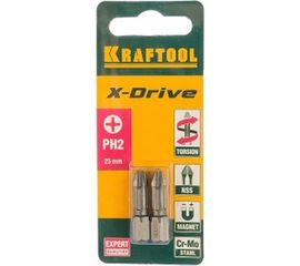 Биты "EXPERT" (C 1/4"; PH 2; 25 мм; 2 шт.) KRAFTOOL 26121-2-25-2 