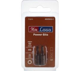 Бита (2 шт; 25 мм; HEX3; S2) Mr. Logo A025H3-2 