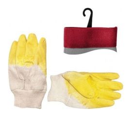 Тканевая покрытая перчатка стекольщика INTERTOOL, желтая SP-0002 