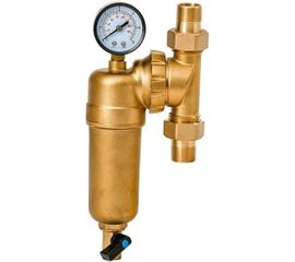 Фильтр 3/4, для горячей воды, с поворотным механизмом, манометром, d60 Гейзер Бастион 7508095201 32679 